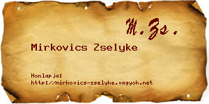 Mirkovics Zselyke névjegykártya